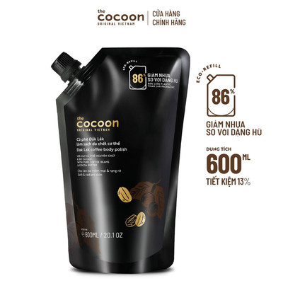 Túi Refill - Cà phê Đắk Lắk làm sạch da chết cơ thể Cocoon 600ml