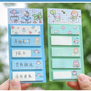 Tập 100 tờ giấy ghi chú đánh dấu sách họa tiết đáng yêu