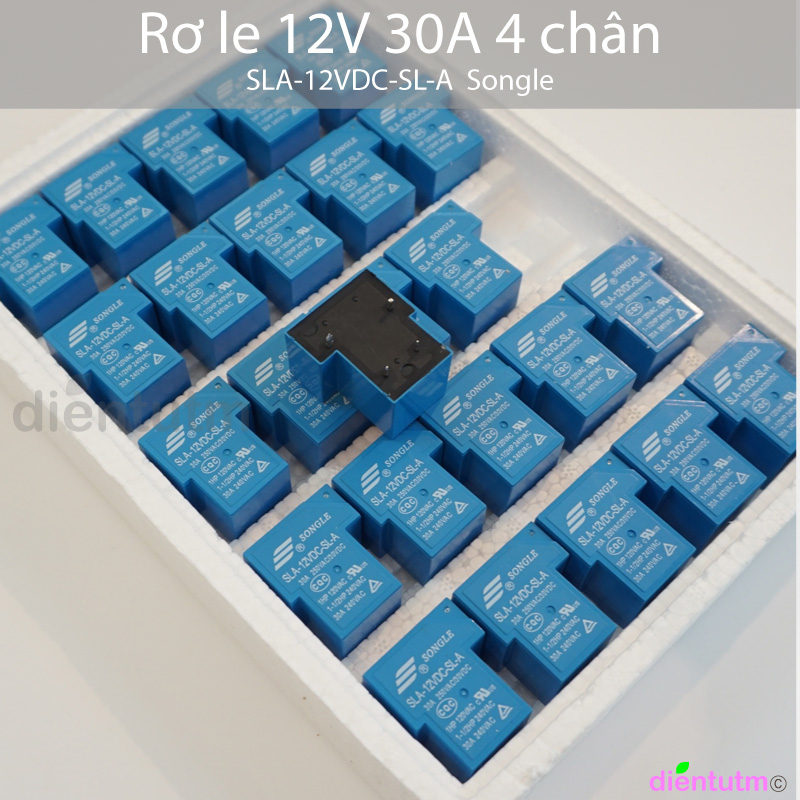 Rơ le 12v 30a 4 chân, Relay 12v  Songle