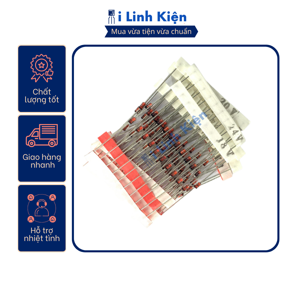 Diode zener 1W combo 14 loại thông dụng nhất