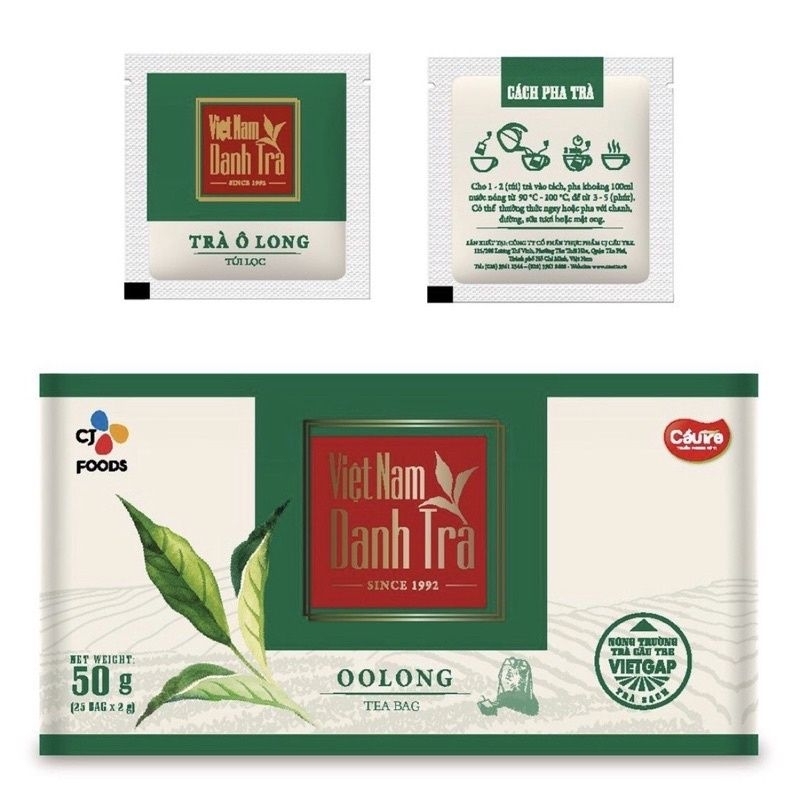 Trà Olong túi lọc Cầu Tre nguyên liệu pha chế trà trái cây Olong & trà sữa thơm ngon hảo hạng - Hộp 25 túi | AIA Shop