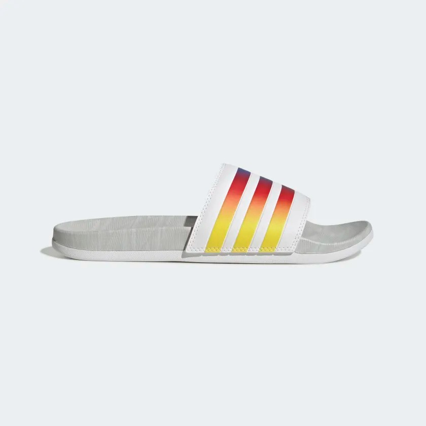 Dép chính hãng Adidas Adilette Comfort unisex phối màu trắng sọc nhiều màu