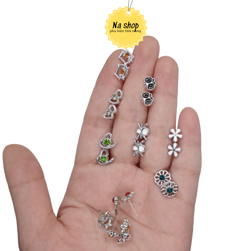 Set 3 đôi bông tai xi mạ đồng giá 3k/đôi