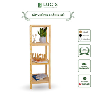 Kệ gỗ vuông 4 tầng LUCIS đa năng phong cách Hàn Quốc