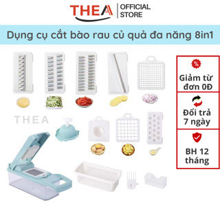 Bộ dụng cụ nạo bào sợi cắt lát rau củ quả đa năng kèm rổ 8 in 1, máy bào rau củ quả đa năng, tách lòng đỏ  – THEA