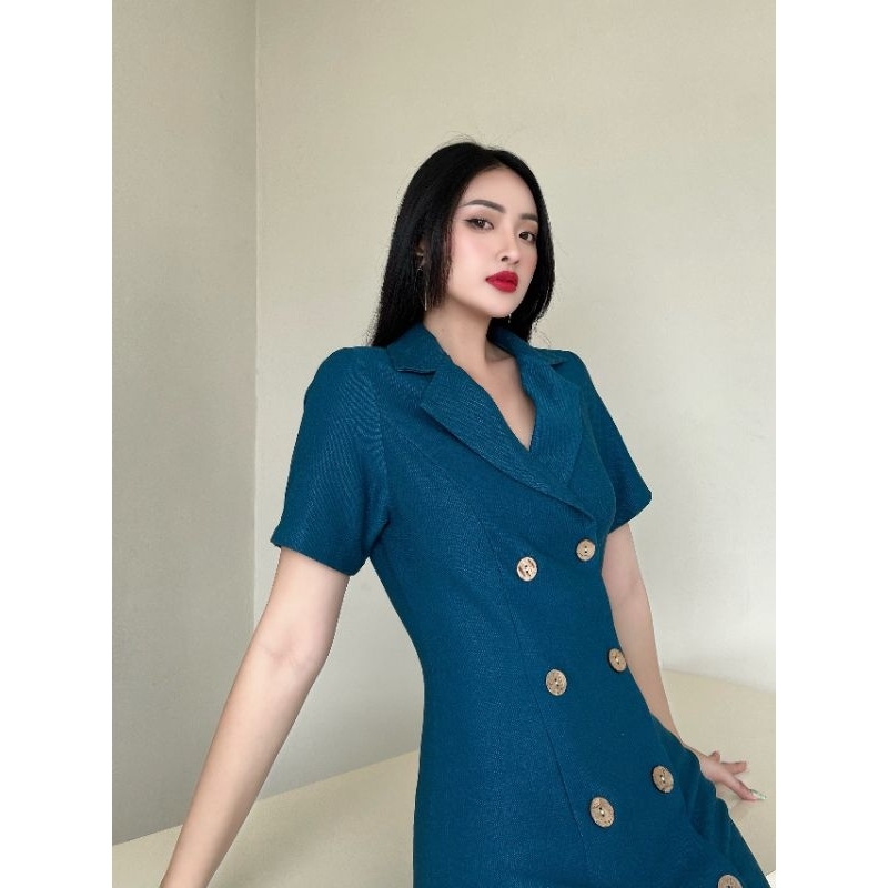 Đầm CICI dress công sở ( xanh coban )