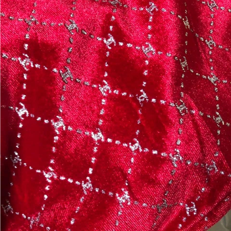 Áo Dài Cách Tân Nhung Kim Cương Nữ Cổ Tròn Đẹp