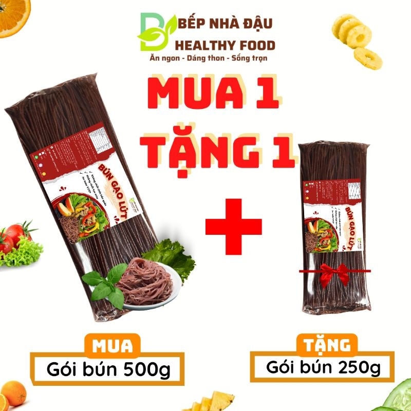 Mua 1 tặng 1. Bún gạo lứt giảm cân -Bún gạo lứt, Bún gạo lứt ăn kiêng, thực dưỡng, ăn chay gói 500g 250g. gạo lứt đỏ