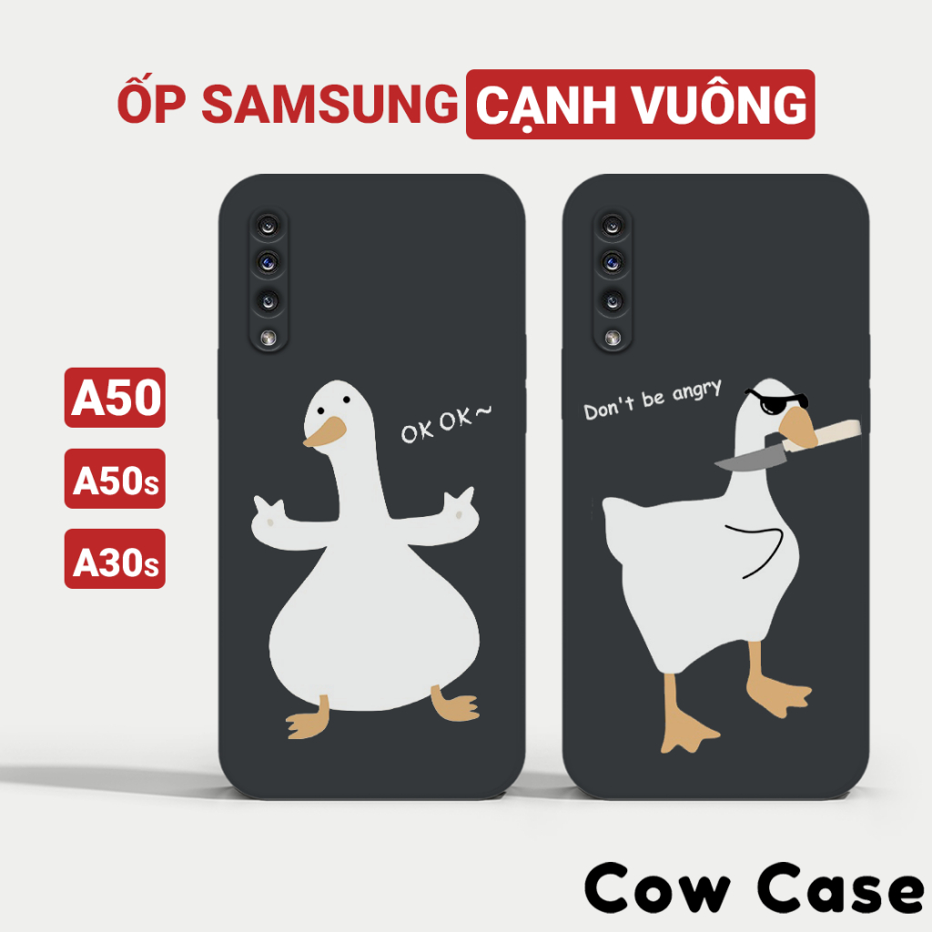 Ốp lưng Samsung A50, A50s, A30s cạnh vuông Cowcase | Vỏ điện thoại SS galaxy bảo vệ camera toàn diện BC4