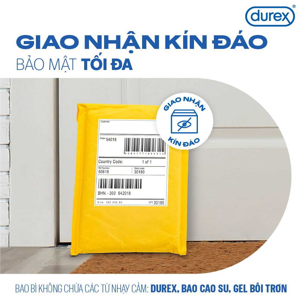 Bộ 2 hộp bao cao su Durex Kingtex ôm sát, bôi trơn