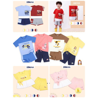 (2-6Y) Bộ cộc tay cổ tròn vải cotton cho bé yêu - DOKMA