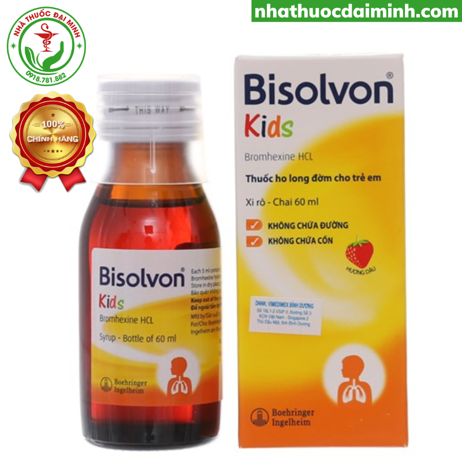 Siro Bisolvon Kids Lọ 60ml