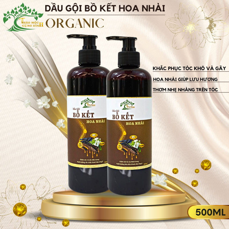 Dầu gội Bồ kết & Hoa nhài 500ml- Chăm sóc từ sâu bên trong, nuôi dưỡng và lưu hương thơm cho tóc