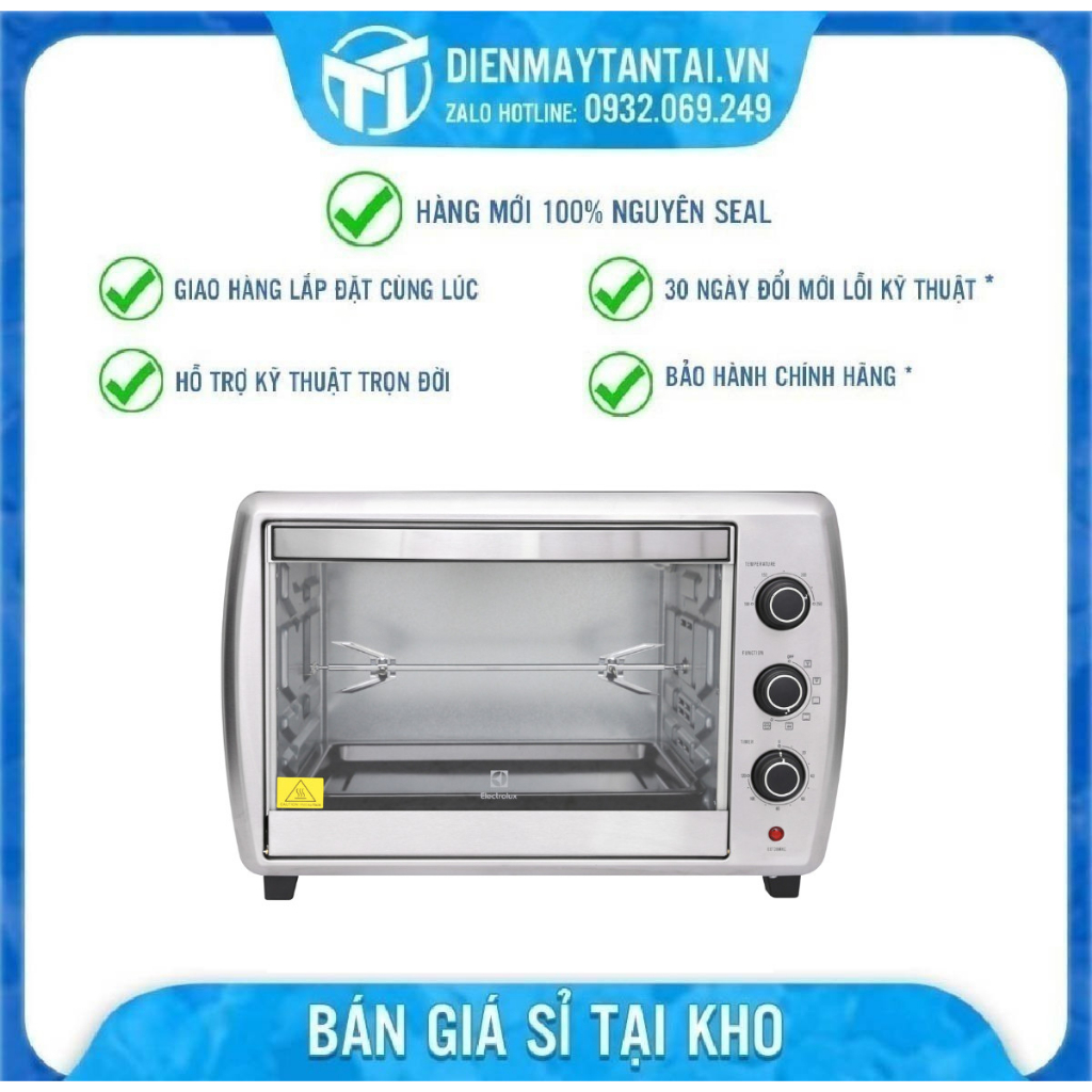 Lò nướng Electrolux EOT38MXC 38 lít Công suất 2100 W, Quạt đối lưu, Đèn trong khoang lò, Hẹn giờ lên tới 120 phút