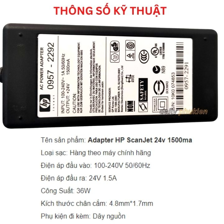 Dây nguồn máy Scan HP pro 2000 s1 pro 2500