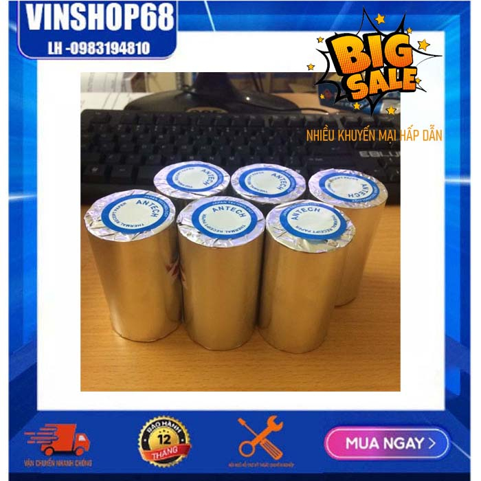 Combo 15c giấy in hóa đơn Antech k80 bọc bạc