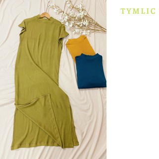 Đầm Len Midi Cổ 5cm 3 Màu TYMLIC