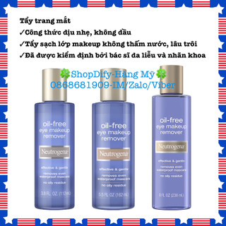 Tẩy trang mắt môi không dầu Neutrogena Oil free Eye makeup Remover, tẩy sạch mascara chống trôi, son lì, 112 162ml 236ml