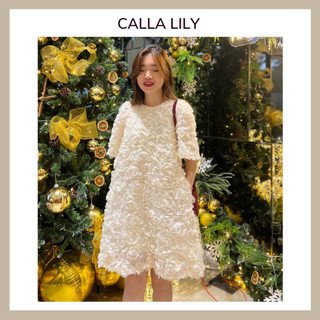 Calla lily - váy đầm rosé dress màu dáng babydoll có tay vải ren 3d hoa mùa xuân du lịch _bycallalily_