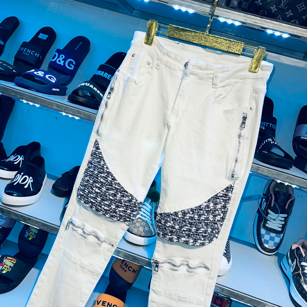 Quần jeans nam mix khoá cao cấp_Quần bò nam mix khoá hot hit