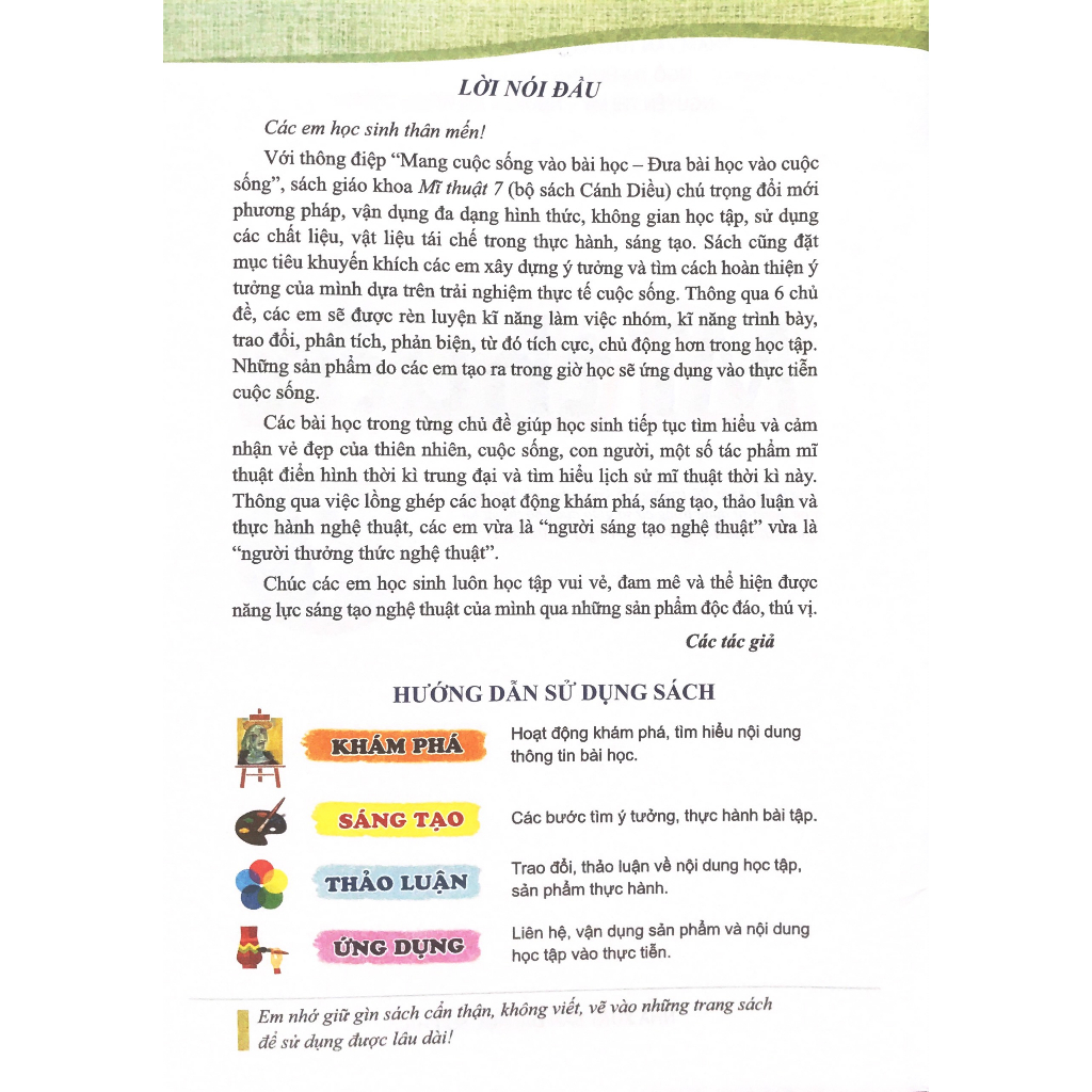 Sách - Mĩ thuật 7 - Cánh diều