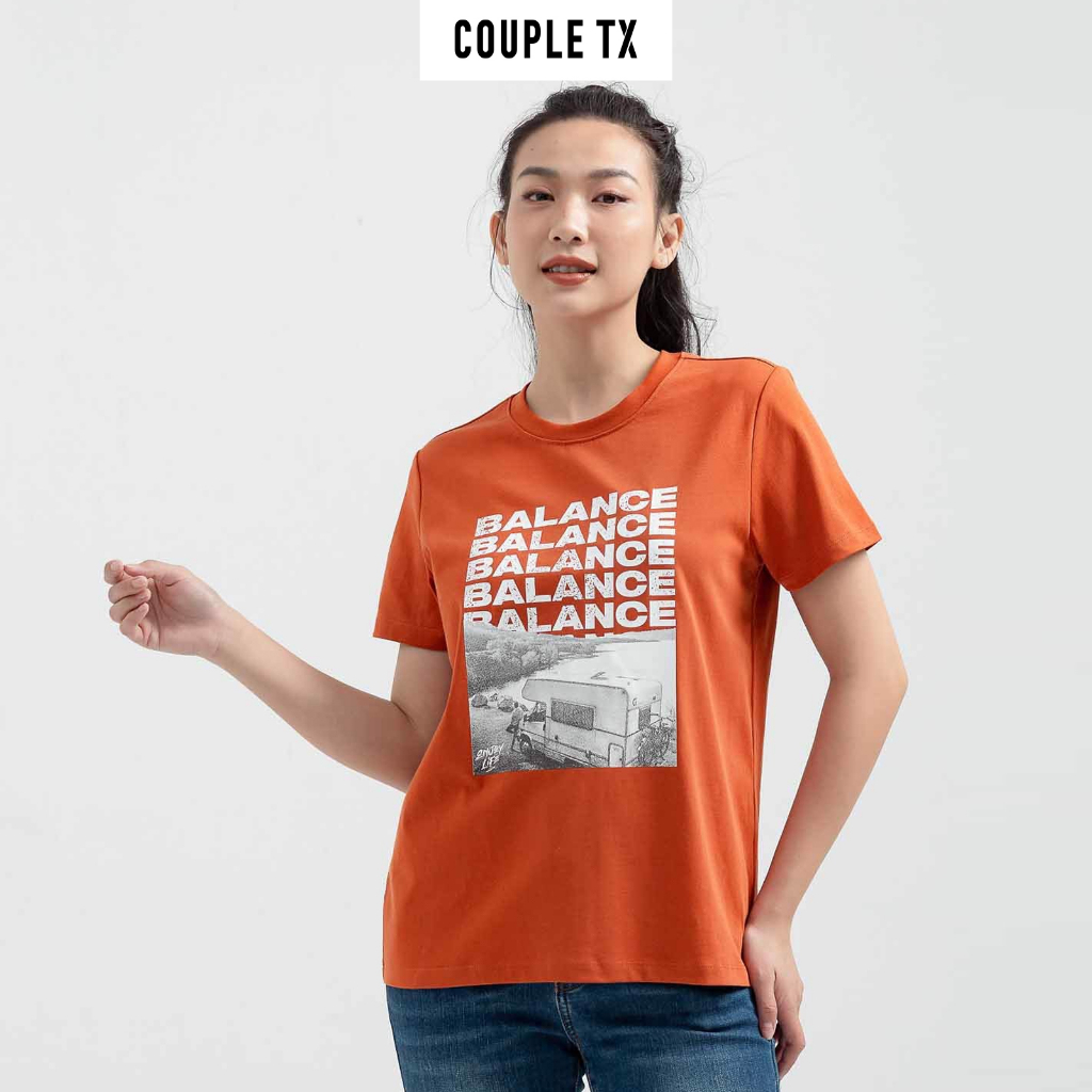 Áo Thun Nữ Couple TX Regular Fit In Graphic Balance Art WTS 2193