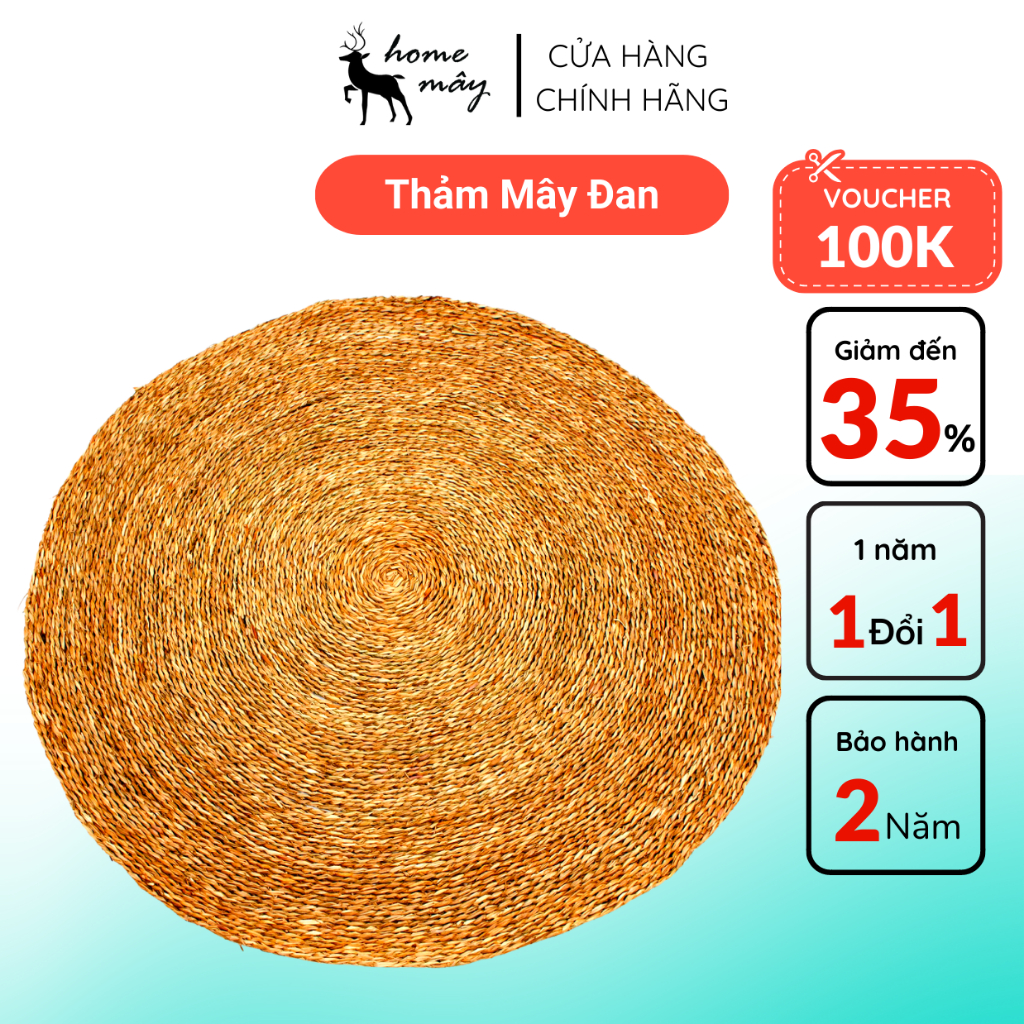 Thảm cói mây trải sàn decor trang trí HOME STUDIO