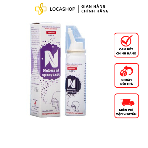 Xịt Mũi Nebusal Spray 0.65% - Hỗ Trợ Phục Hồi Tổn Thương, Cấp Ẩm Cho Mũi - Lọ 50ml Locashop