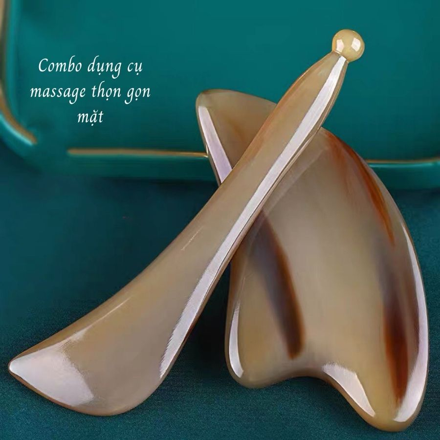Dụng Cụ Sừng Massage Xóa Nhăn Mắt, Làm Mịn Da Mặt, và Cạo Gió Toàn Thân - Giúp Lưu Thông Khí Huyết
