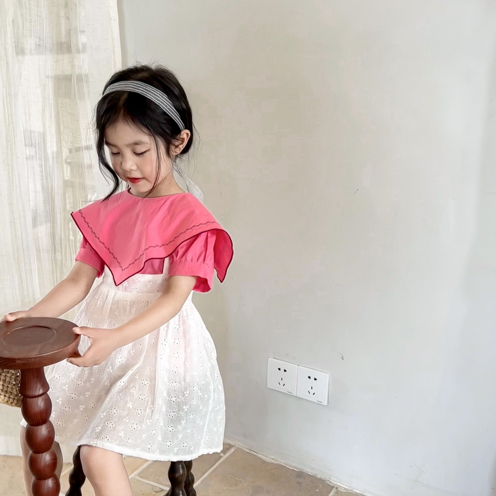 ( Ảnh Thật ) Áo kiểu + Váy Yếm Bé Gái