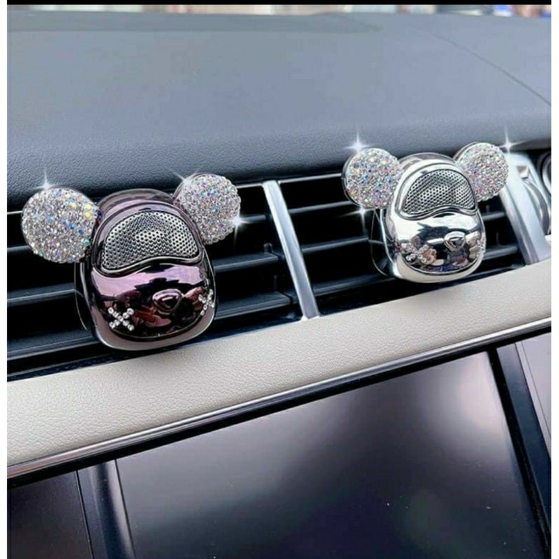 Nước hoa, sáp thơm cài cửa gió điều hoà ô tô, Nước Hoa Sáp Thơm Hình Gấu Cooldog Đính Đá Khuếch Tán Hương Thơm