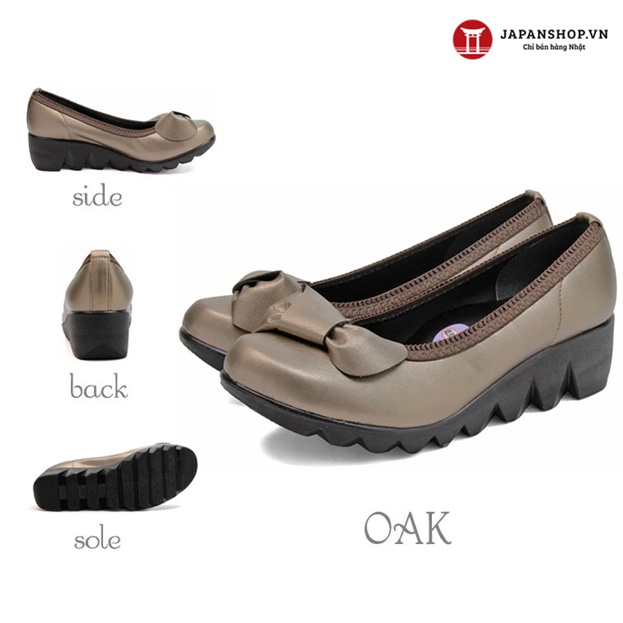 Giày da nữ 4,5cm Kosu 39050 da mềm, siêu nhẹ, chống thấm nước chính hãng Nhật Bản