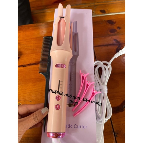 Máy uốn xoăn tóc Curle tạo kiểu tự động 4 mức chỉnh nhiệt (kèm lược và kẹp)