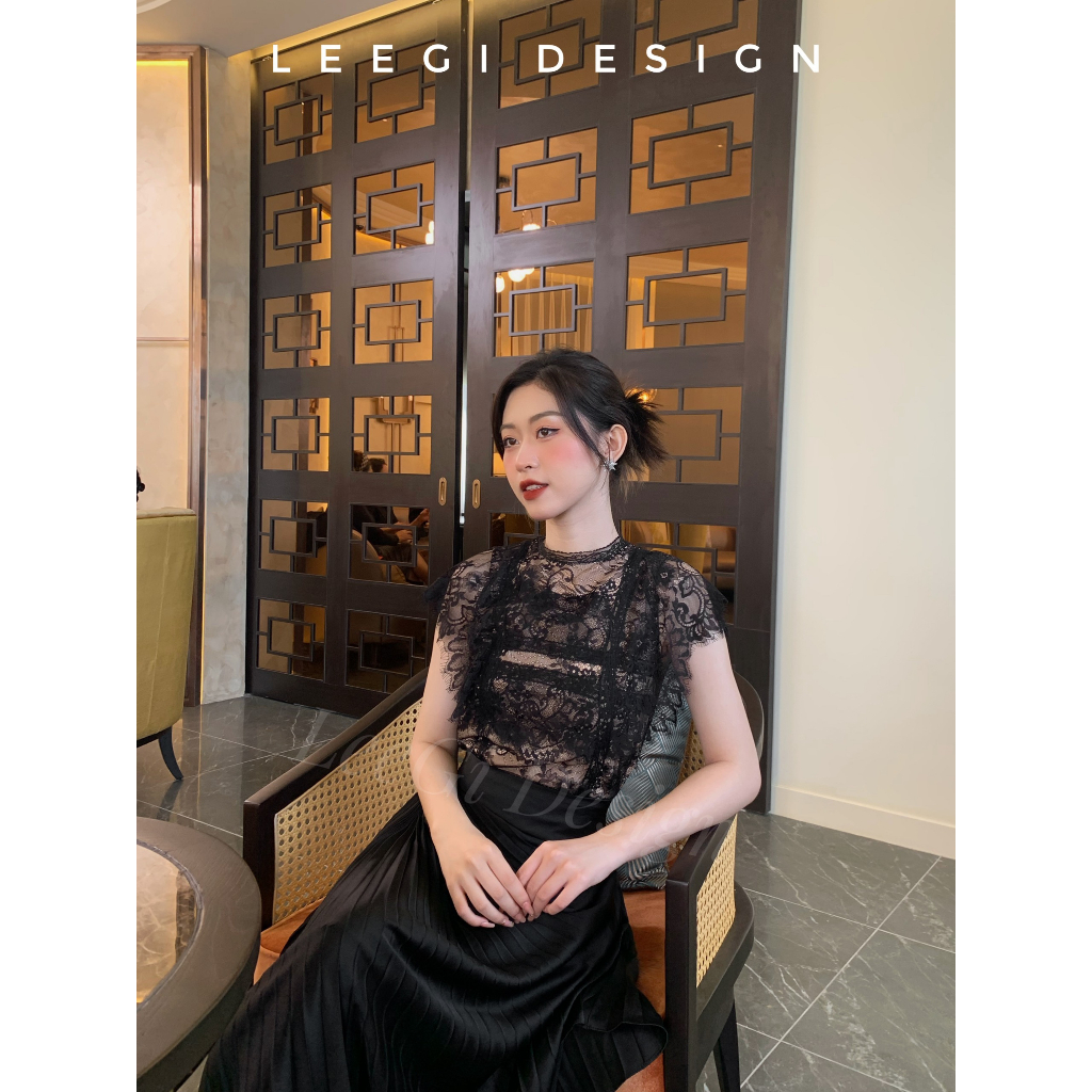 Chân váy quạt chéo dài LeeGi Design phong cách công sở