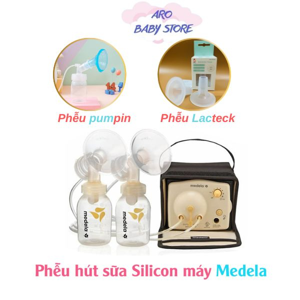 Phụ kiện hút sữa thay thế tương thích với máy hút sữa Medela - Đầy đủ size, phễu silicone êm ái không đau rát