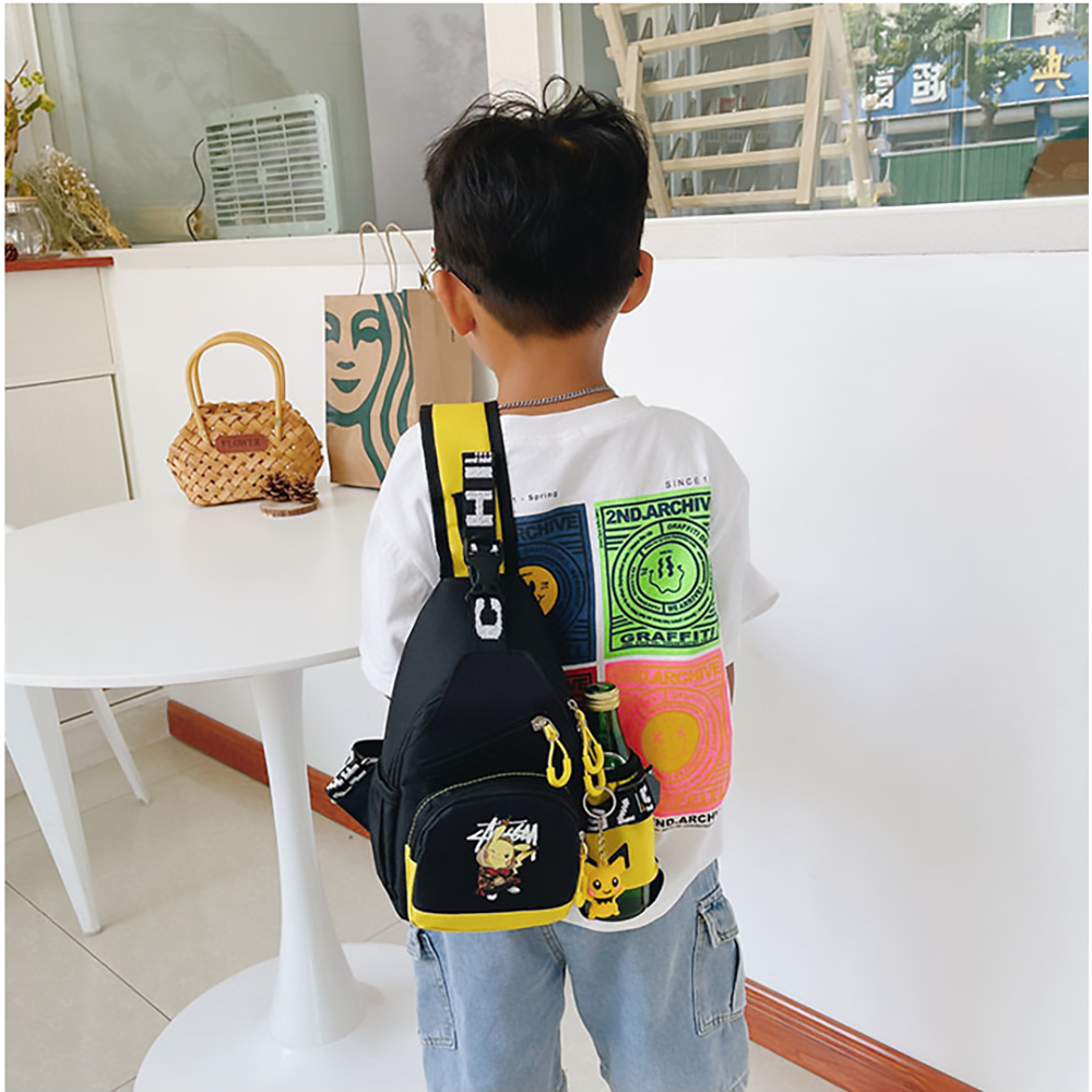 Túi đeo chéo mini cho bé trai bé gái Hạ Băng Designs, túi xách mini trẻ em đựng tiền điện thoại - Hình Pikachu