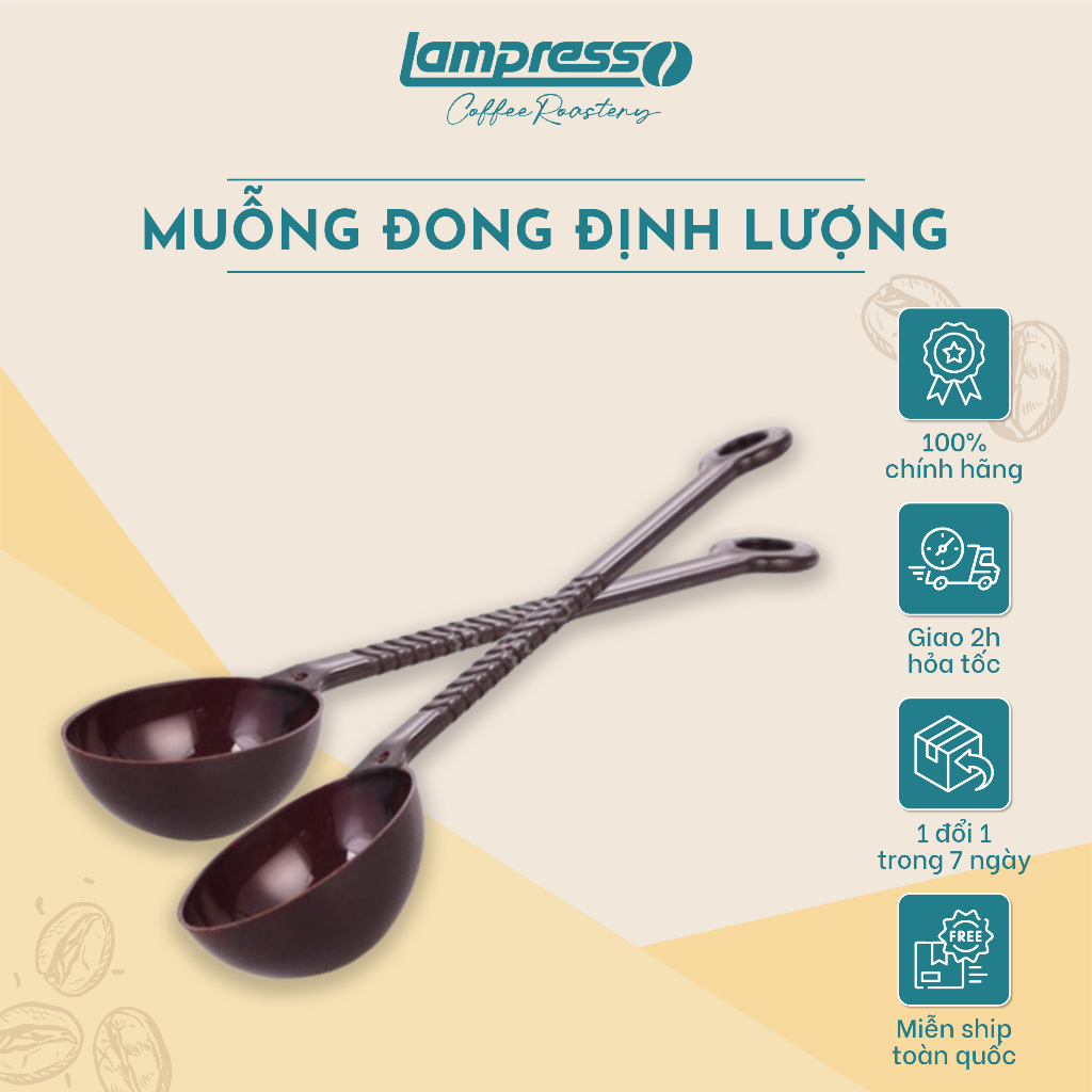 Muỗng đong định lượng nâu 21cm pha chế múc sốt hoa quả nhựa cao cấp - Lampresso Coffee