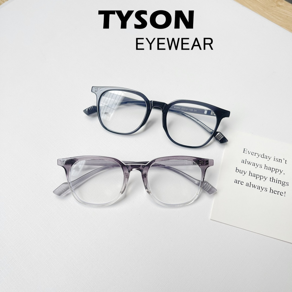 #3552 Gọng kính cận nhựa vuông cao cấp TYSON tặng hộp khăn