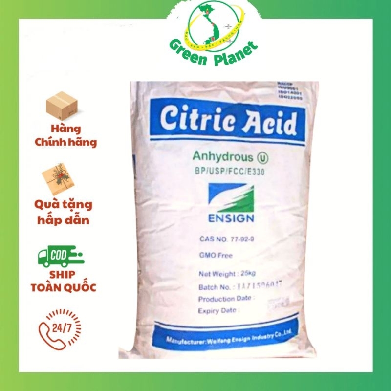 Acid citric dùng trong thực phẩm, bột chanh, acid chanh, bột chua 100 - 500g