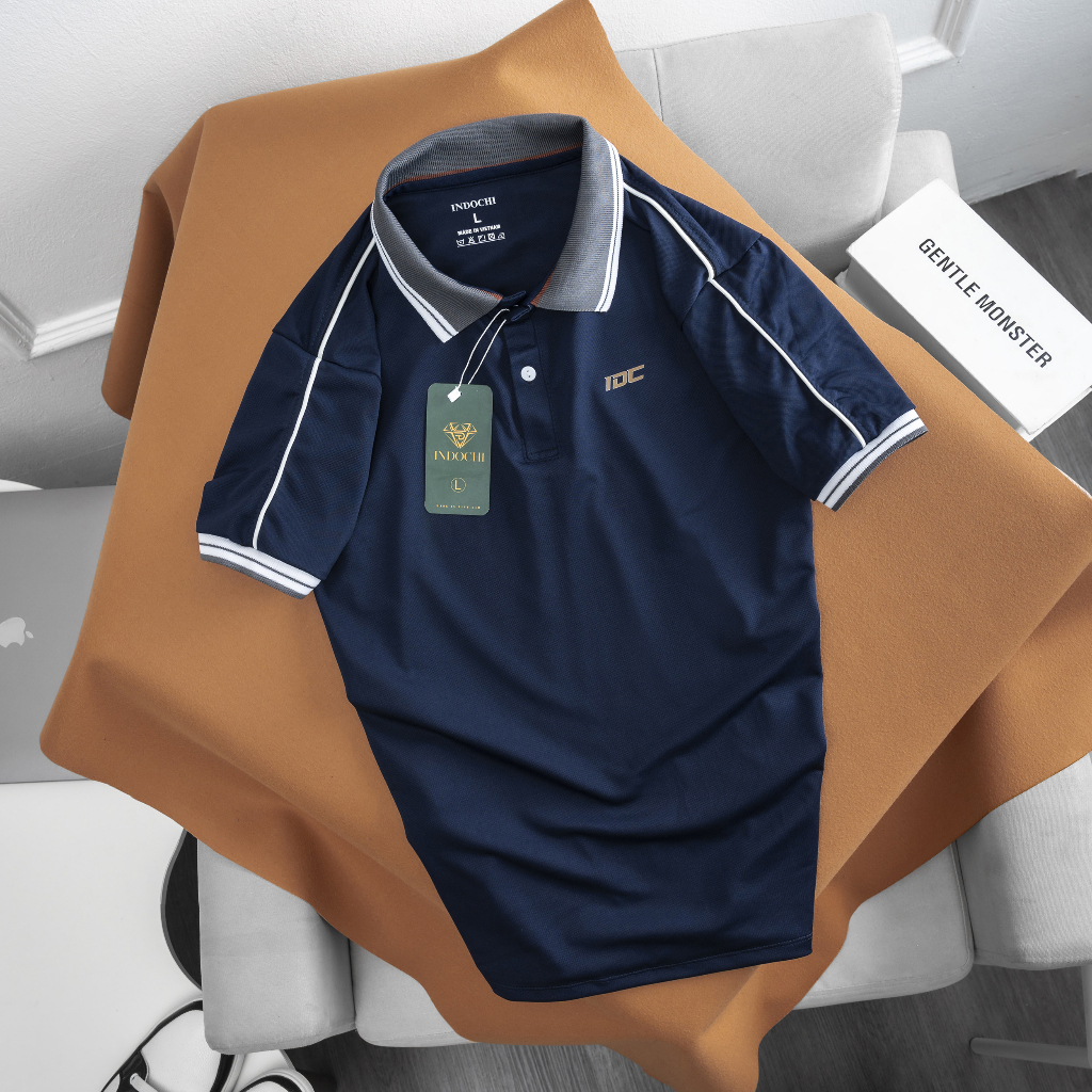 Áo polo nam ngắn tay in chữ IDC , áo polo có cổ vải cá sấu co dãn thoáng mát