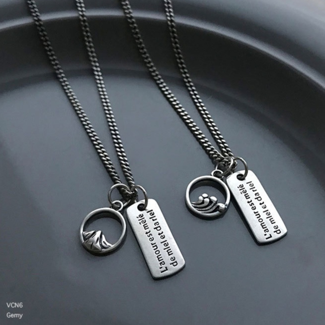 Dây chuyền nam vòng cổ đôi Moutian mắt xích trơn kèm mặt đơn giản unisex | GEMY SILVER VCN6