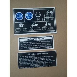Bộ tem thông số Sh Mode new