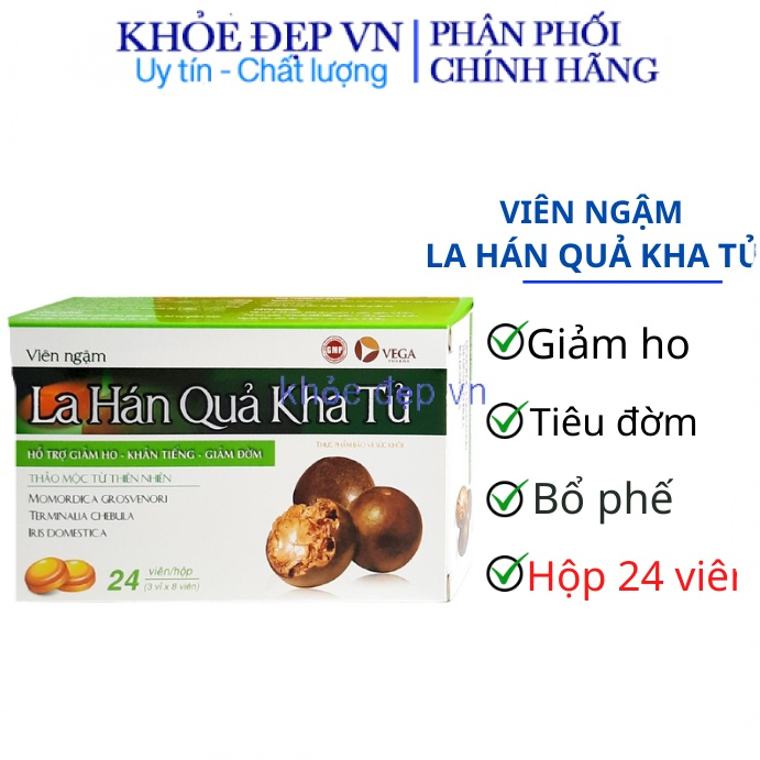 Viên ngậm khuyết thanh la hán quả hỗ trợ ho kéo dài, long đờm, rát họng – Hộp 24 viên