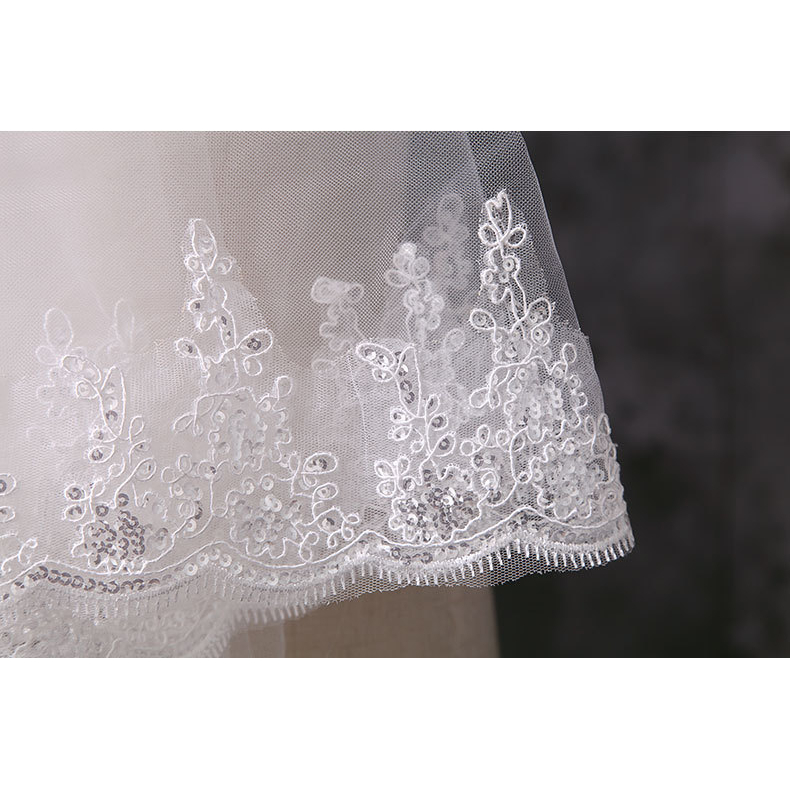 VL02-T019_Voan lúp cô dâu, khăn voan cài tóc đội đầu cô dâu 2 lớp ren thêu hoa 60*80cm