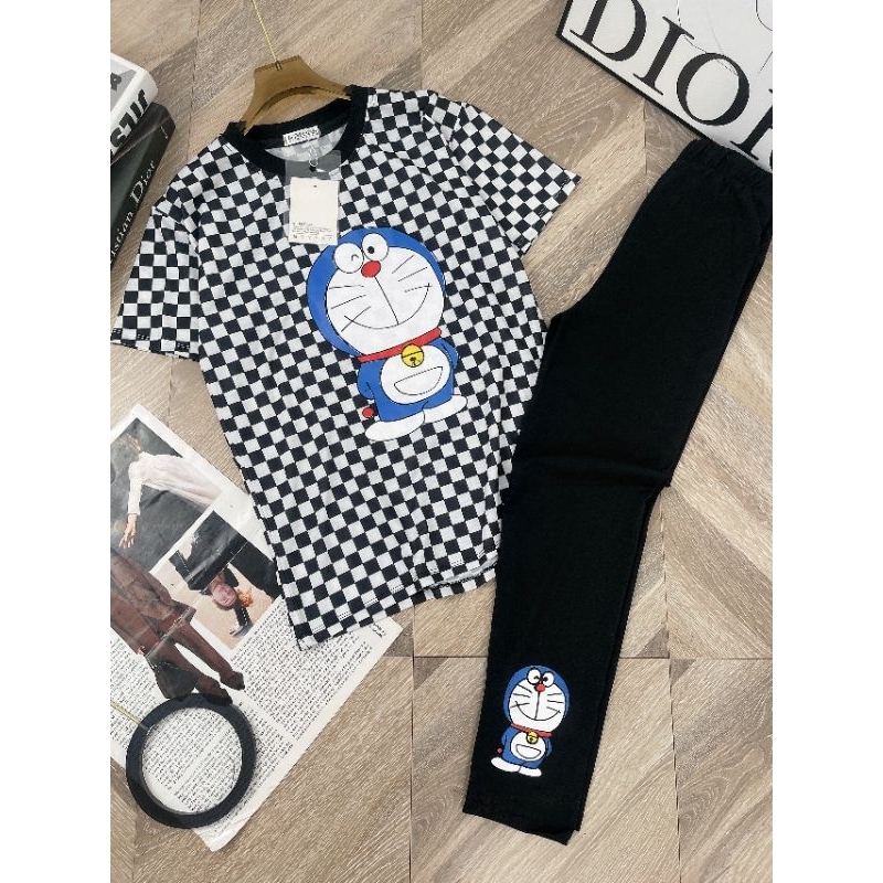 Sét bộ doremon mix quần legging .