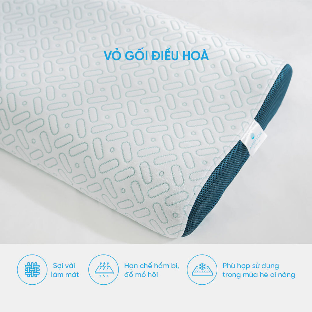 Gối Foam Aeroflow Nhật Bản iCool 45x65 giảm đau cổ vai gáy mọi tư thế bảo hành Vua Nệm