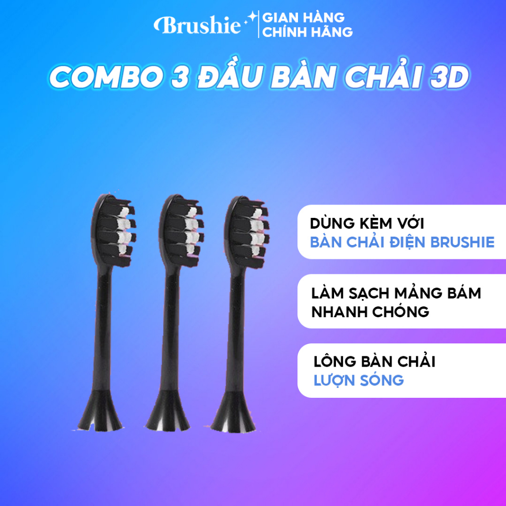 Set 6 đầu bàn chải thay thế Brushie tiết kiệm Hồng - Đen