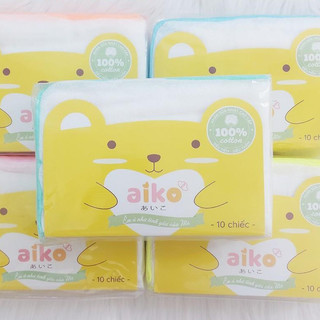 Combo 10 khăn sữa Nhật cao cấp Aiko - Thanh Thanh 3 lớp