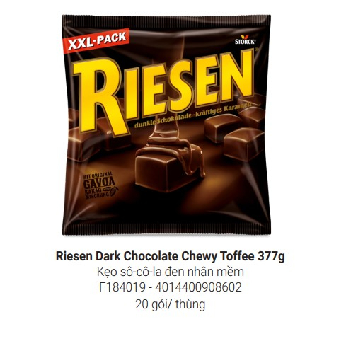 Kẹo sôcla Riesen Storck Đức 105gr, 150gr, 231gr, 377gr