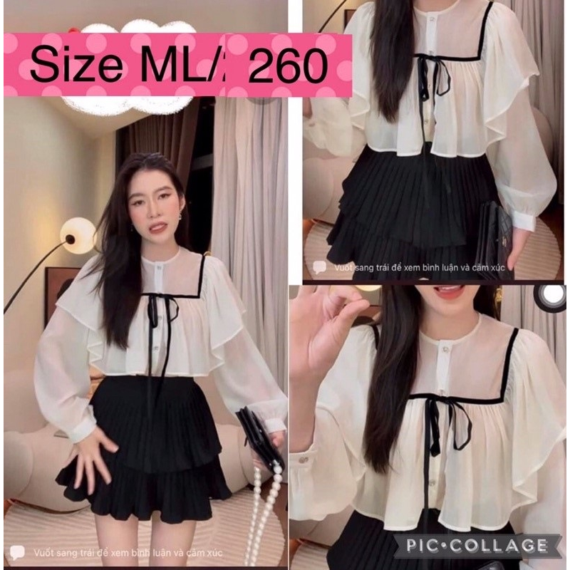 Set áo sơ mi chân váy lâm loan